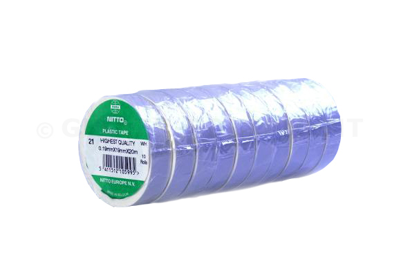 Nitto afplaktape 25mm   1 ROLLE [PVC21-25MMx20M-WIT]