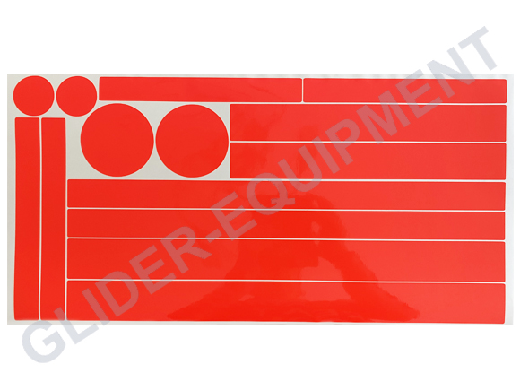 Anti Collision markerings-stickervel fluoriserend rood [6030R]