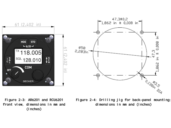 Becker AR6201 2-seaterunit/controlunit 57mm [RCU6201-(012)]