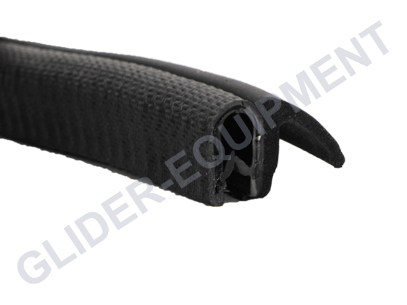 Cobra klemprofiel met lip zwart 1-4mm [4610046]