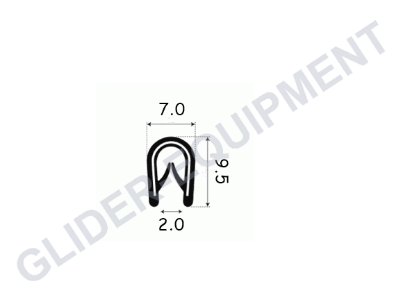 Cobra klemprofiel zwart 1-2mm [4610028]