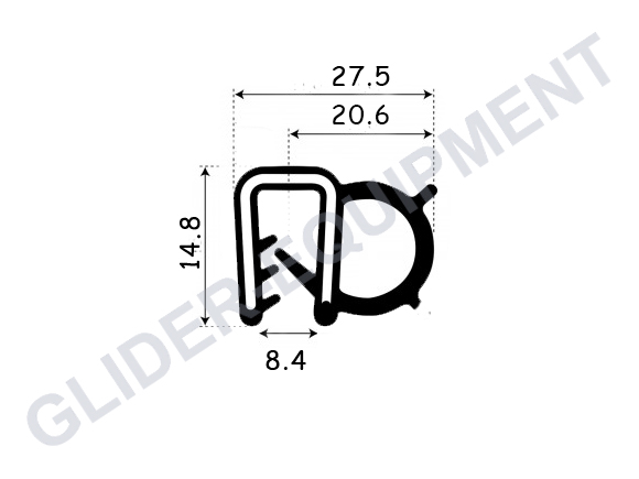 Cobra front trap sealing GFK [1641-GFK-10CM]