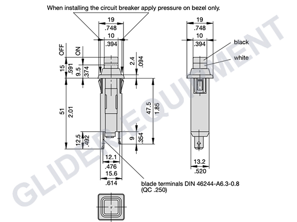 ETA 1110-series switch + circuit breaker 12.0 Amp [1110-F112-P1M1-12A]