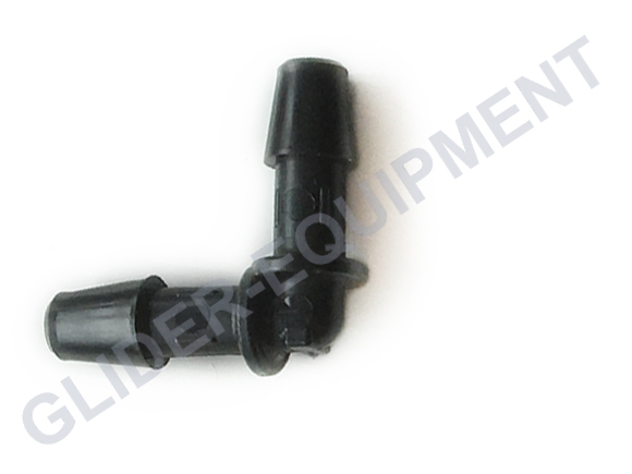 Gates tube connector "L" plastic black Ø5mm [28574]