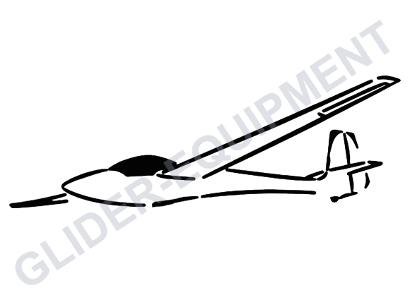Sticker zweefvliegtuig -  Libelle lijn tekening 15cm [SZ0078]