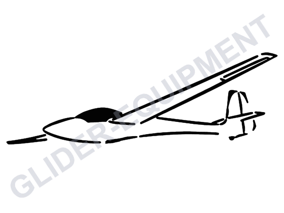 Sticker zweefvliegtuig -  Standaard Libelle lijn tekening 15cm [SZ0078]