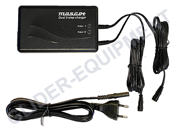 Mascot 2x12V/2A dual lead-acid battery charger (90-264V AC) [2641LA]