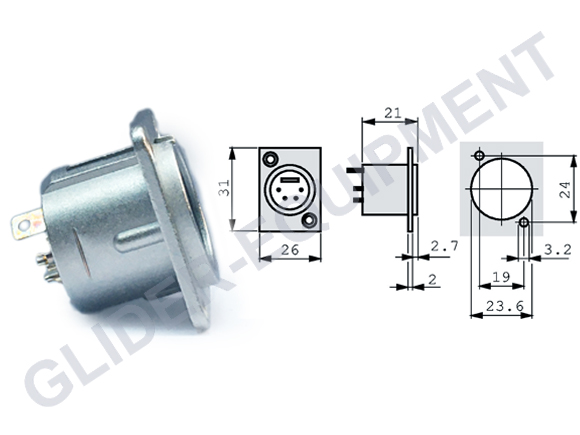 Neutrik XLR 4P chassis connector male [NC4MD-L-1]