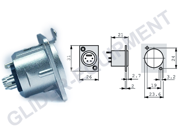 Neutrik XLR 4P chassis connector female [NC4FD-L-1]