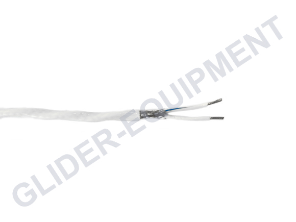 Tefzel wire 2-core shielded AWG22 white [M27500-22TG2T14]