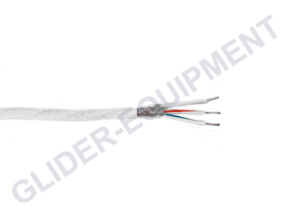 Tefzel kabel 3-aderig afgeschermd AWG22 wit [M27500-22TG3T14]