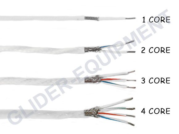 Tefzel wire 3-core shielded AWG22 white [M27500-22TG3T14]
