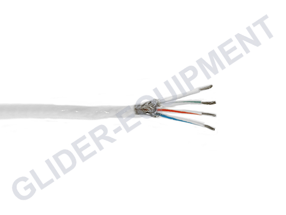 Tefzel wire 4-core shielded AWG22 white [M27500-22TG4T14]