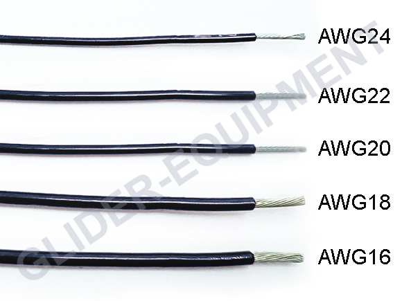 Tefzel kabel AWG24 (0.27mm²) Schwarz [M22759/16-24-0]