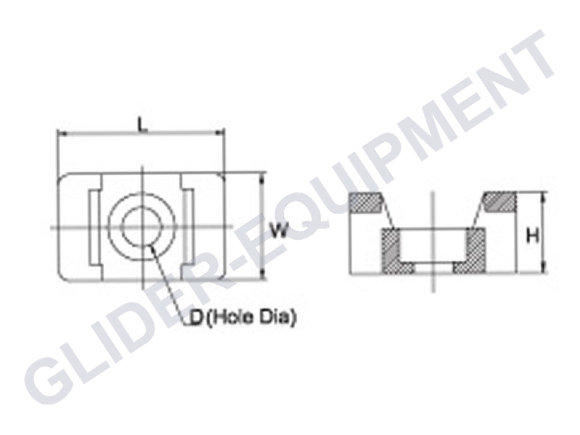 Tirex bolt / screw / rivet Tiewrap mount M3 black [D10066]