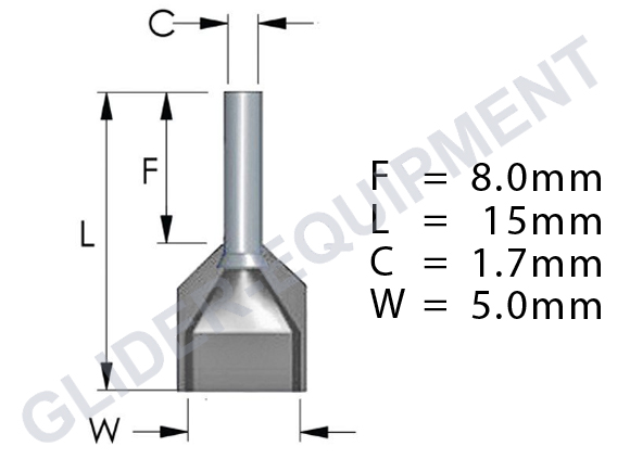 Tirex kabel adereindhuls dubbel 2x0.75mm² grijs [D08512]