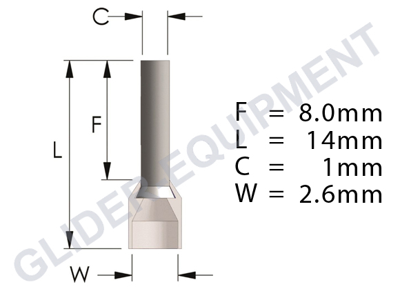 Tirex cable (ferrule) endcap 0.5mm² white [D08401]