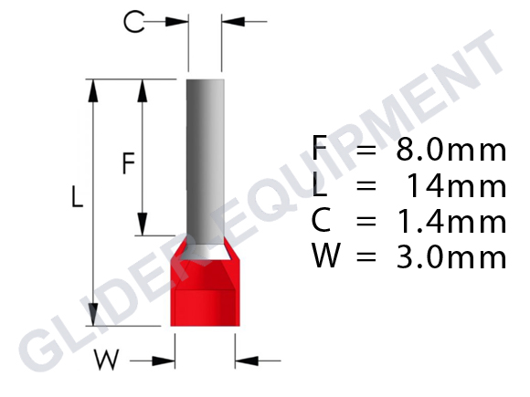 Tirex kabel adereindhuls 1.00mm² rood [D08403]