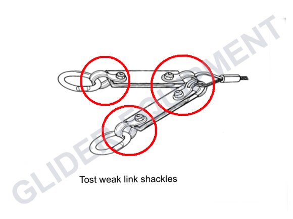 Tost weak link shackle complete 3mm M6 [112300]