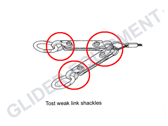 Tost sollbruchschäkel komplett 3mm M6 [