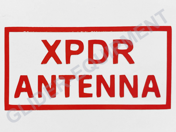Warning Placard \'XPDR antenna\' red [SR114576]