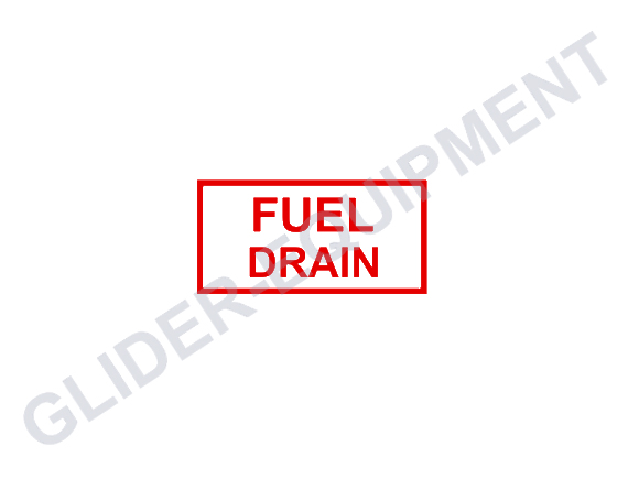 Warning/indication Placard 'Fuel drain' red [SR113194]