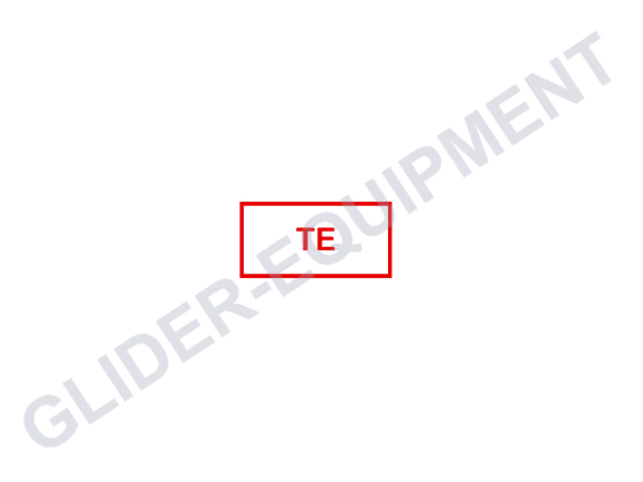 Warning/indication Placard 'TE' red [SR112374]