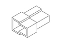 AMP Fastin-Faston 2P ''T'' stekkerhuis [0-0180908-0]