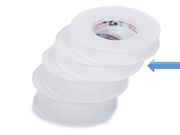 Coroplast afplaktape 19mm 32 ROLLEN [302-19MMx25M-WIT]