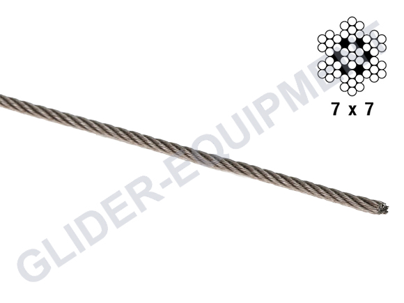 Control cable galvanised Ø1.6mm (1/16'') 7x7 MIL-W(DTL)-83420(D) [207716]