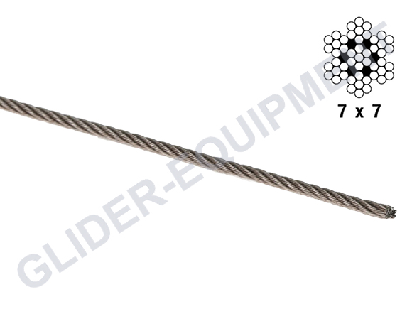 Stuurkabel verzinkt Ø1.6mm (1/16\'\') 7x7 MIL-W(DTL)-83420(D) [207716]